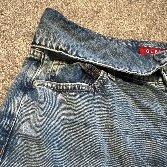 Guess Reda Fold Over High Waist Acid Wash Straight Leg Jeans Women’s Size 30 - Picture 4 of 16